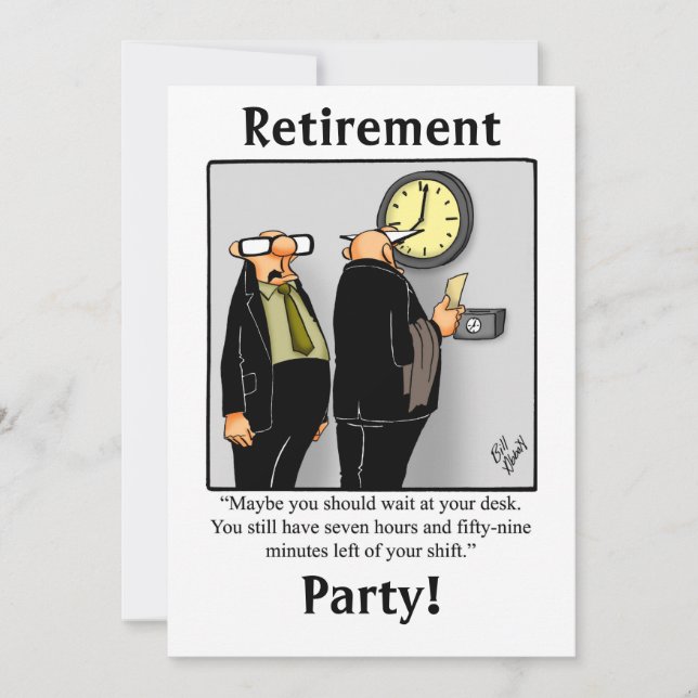 Funny Retirement Humour Party Invitations (Front)