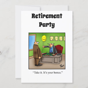 Funny Retirement Humour Party Invitations