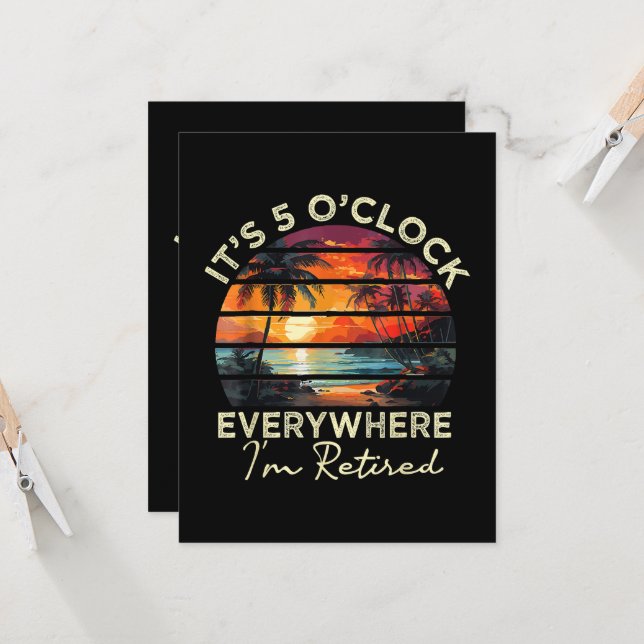 Funny Retirement It's 5 o'clock Everywhere  Invitation (Front/Back In Situ)