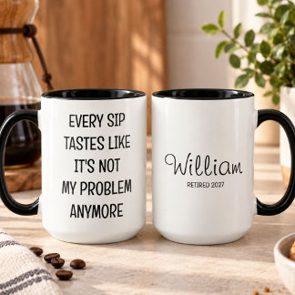 Funny Retirement Quote Custom Name Retiree Humour Mug