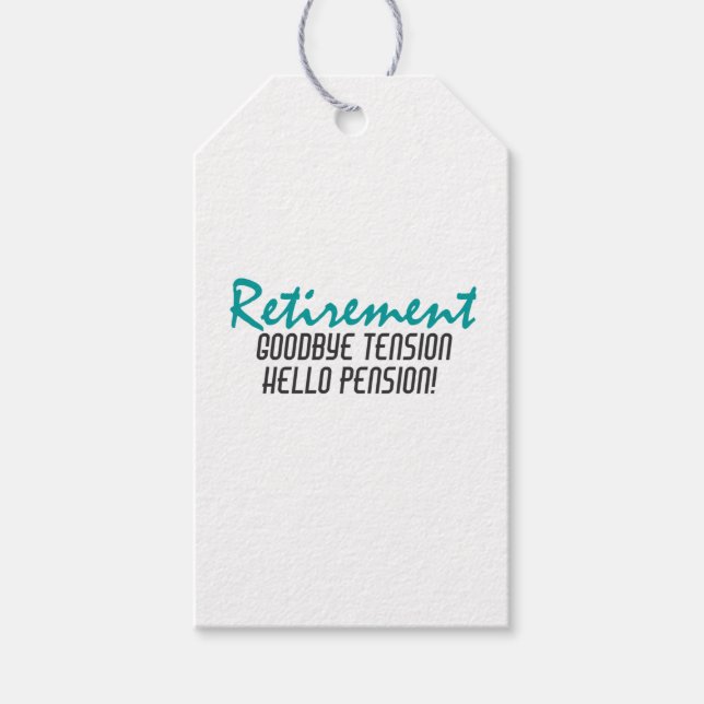 Funny Retirement Quote Gift Tags (Front)