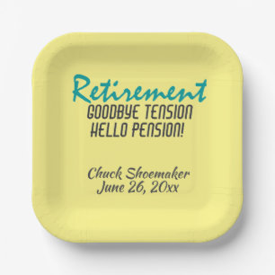 Funny Retirement Quote Personalised   Paper Plate
