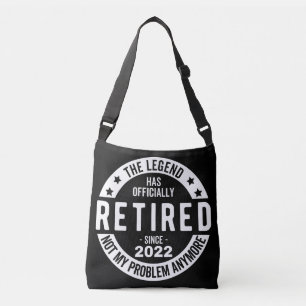 funny retirement, retired, retired firefighter, re crossbody bag