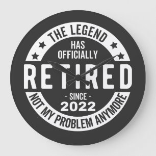 funny retirement, retired, retired firefighter, re large clock
