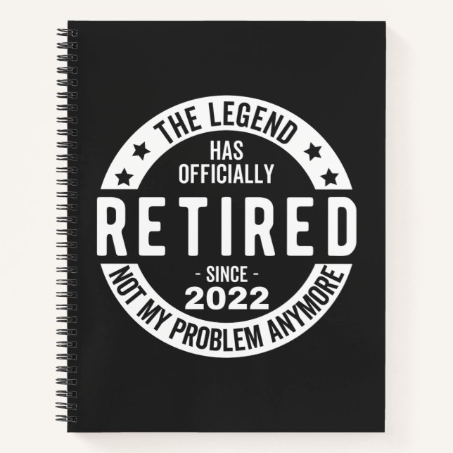 funny retirement, retired, retired firefighter, re notebook (Front)