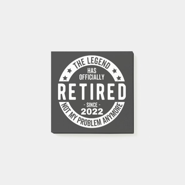 funny retirement, retired, retired firefighter, re post-it notes (Front)