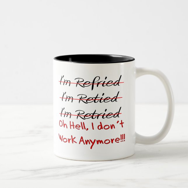 Funny Retirement Shirts and Gifts Two-Tone Coffee Mug (Right)