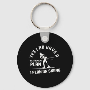Funny Retirement Skiing Key Ring