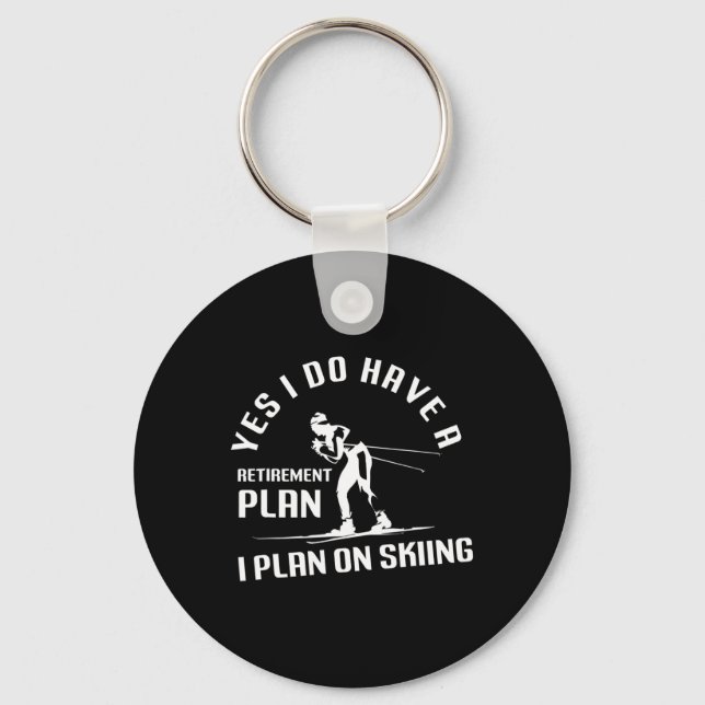 Funny Retirement Skiing  Key Ring (Front)