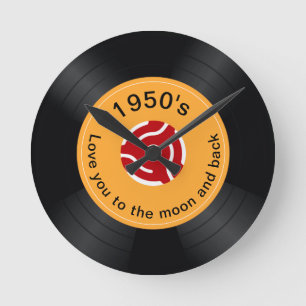 Funny Retro 1950's Romantic Saying Round Clock
