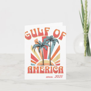 Funny Retro 2025 Grunge Design, Gulf Of Usa Americ Card