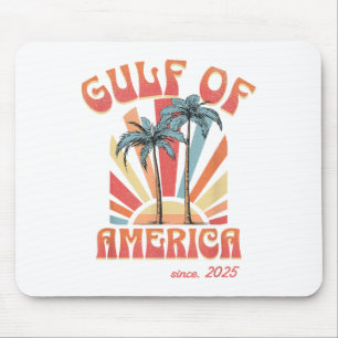 Funny Retro 2025 Grunge Design, Gulf Of Usa Americ Mouse Pad