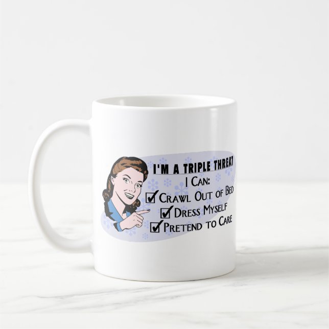Funny Retro 50's Sarcastic Woman: Triple Threat Coffee Mug (Left)