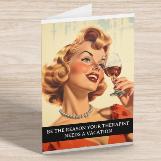 Funny Retro 50s Saying Therapist  Card (Creator Uploaded)