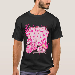 Funny Retro 6 7 Valentine Love Hearts Playing Card T-Shirt