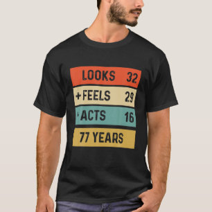 Funny Retro 77Th Birthday 77 Years Old Born In 194 T-Shirt
