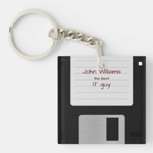 Funny Retro 80s Computer Floppy Disc Key Ring