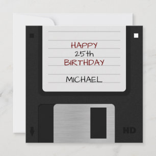 Funny Retro 80s Floppy Disc Birthday Card