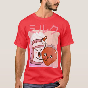 Funny Retro 90s Japanese Kawaii Strawberry Milk Ca T-Shirt