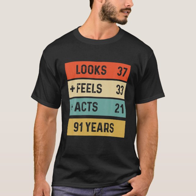 Funny Retro 91St Birthday 91 Years Old Born In 193 T-Shirt (Front)