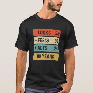 Funny Retro 99Th Birthday 99 Years Old Born In 192 T-Shirt