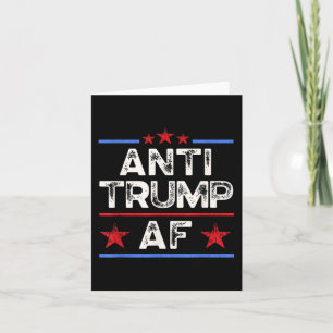 Funny Retro Anti-trump Af, Anti Fascism, Pro Human Card