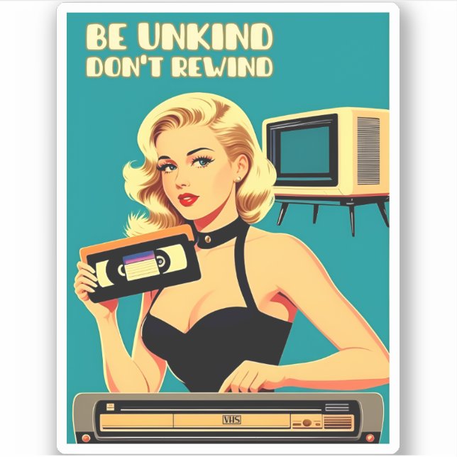 Funny Retro Art Style 80s Don't Rewind VHS Tape (Front)