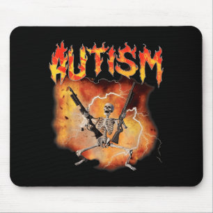 Funny retro autistic and gay skeleton autism mouse pad