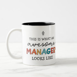 Funny Retro Awesome Manager Two-Tone Coffee Mug