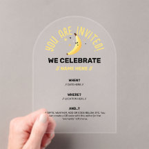 Funny Retro Banana Party Favours Puns Editable