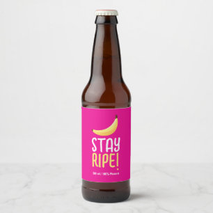 Funny Retro Banana Party Favours Puns Editable Beer Bottle Label