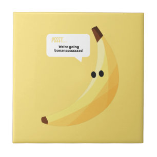 Funny Retro Banana Party Favours Puns Editable Ceramic Tile