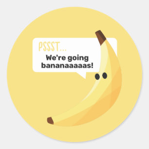Funny Retro Banana Party Favours Puns Editable Classic Round Sticker