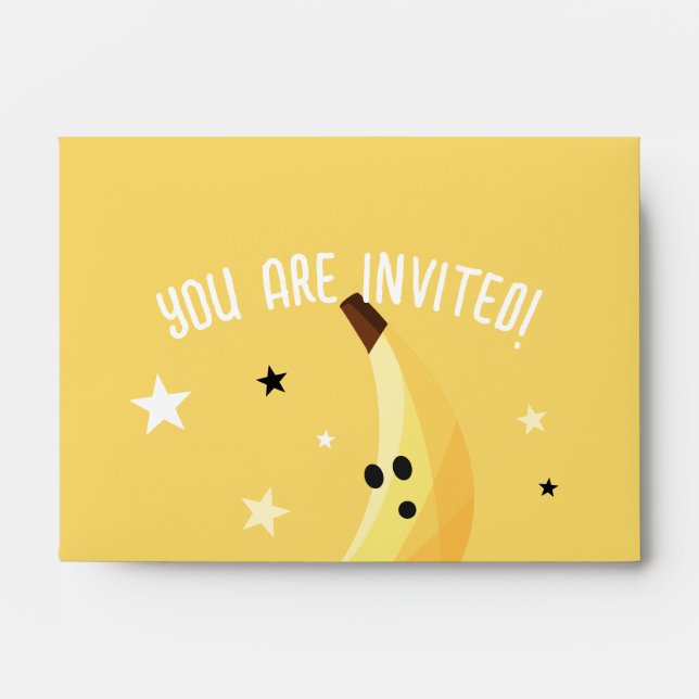 Funny Retro Banana Party Favours Puns Editable Envelope (Front)