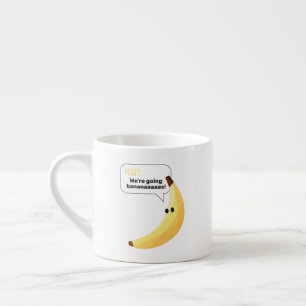 Funny Retro Banana Party Favours Puns Editable Espresso Cup