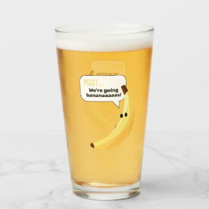 Funny Retro Banana Party Favours Puns Editable Glass