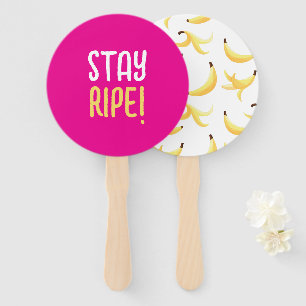 Funny Retro Banana Party Favours Puns Editable Hand Fan