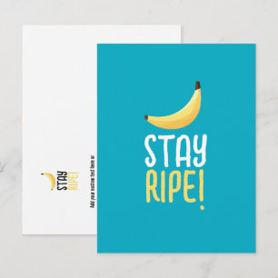 Funny Retro Banana Party Favours Puns Editable Holiday Postcard