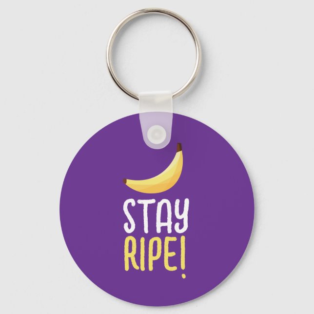 Funny Retro Banana Party Favours Puns Editable Key Ring (Front)
