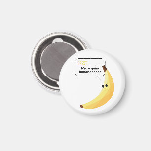 Funny Retro Banana Party Favours Puns Editable Magnet