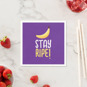 Funny Retro Banana Party Favours Puns Editable Napkin