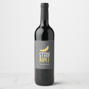 Funny Retro Banana Party Favours Puns Editable Wine Label