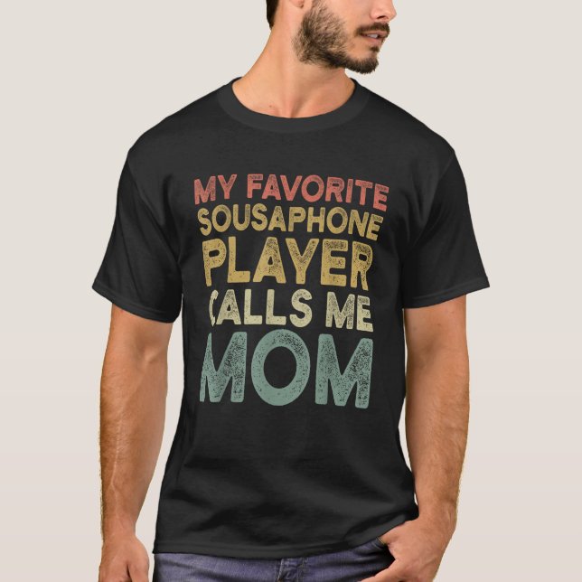 Funny Retro Band Mum Sousaphone Mum Marching Band  T-Shirt (Front)