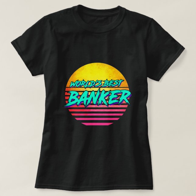 Funny Retro Banker Profession T-Shirt (Design Front)