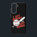 Funny Retro Baseball I Hit Bombs For Hot Moms Samsung Galaxy Case<br><div class="desc">Funny Retro Baseball I Hit Bombs For Hot Moms</div>