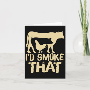 Funny Retro Bbq Party Smoker Chef Dad Gift I’d Smo Card