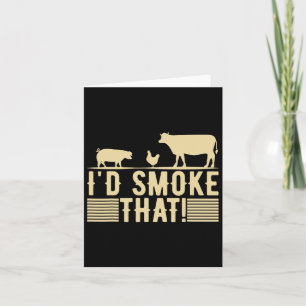 Funny Retro Bbq Party Smoker Chef Dad Gift I’d Smo Card