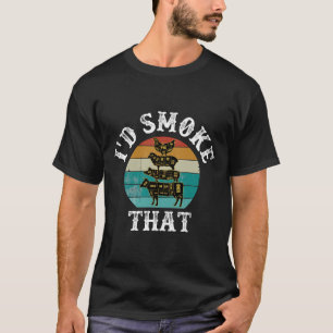 Funny Retro Bbq Party Smoker Chef Dad Gifts - I'd T-Shirt