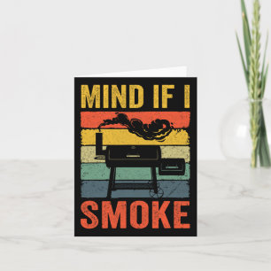 Funny Retro Bbq Party Smoker Chef Dad Mind If I Sm Card