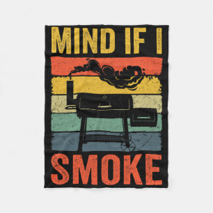 Funny Retro Bbq Party Smoker Chef Dad Mind If I Sm Fleece Blanket